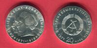 Deutsche Demokratische Republik DDR 20 Mark Silbergedenkmünze 100. Geburtstag von Karl Liebknecht und Rosa Luxemburg -