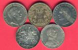 Preussen, Hamburg, Bayern 5 x 3 Mark Lot Kursmünze Kaiserreich Lot 5 Typen -