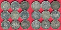 Preussen, Hamburg, Bayern,Baden,Sachsen 9 x 3 Mark Lot Kursmünze Kaiserreich Lot 9 Typen -