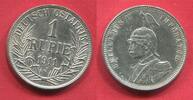 Deutsch Ostafrika DOA German Eastafrica 1 Rupie Silbermünze 1911 J Kaiser Wilhelm mit Adlerhelm vz leicht berieben