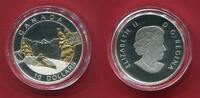 Kanada 10 Dollars Silbermünze Faszination Kanada - Skipisten (mit 24-karätiger Teilvergoldung) -