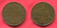 Deutsch Ostafrika German Colonial Money 5 Heller Auswärtiges Amt Größte Deutsche Kupfermünze, Biggest German Copper Coin -