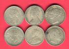 Indien 6 x 1 Rupie Silber Rupien - Lot -