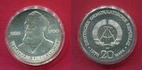 DDR 20 Mark Silbergedenkmünze 150. Geburtstag von Wilhelm Liebknecht -