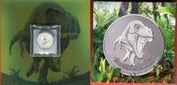 Kanada, Canada 20 Dollars Silbermünze mit Meteroitensplitter Tyrannosaurus Rex -