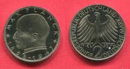 Bundesrepubllik Deutschland 2 Deutsche Mark Kursmünze Max Planck Standard Circulation Coin -