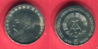 DDR 5 Mark Neusilber Gedenkmünze zum 125. Geburtstag von Robert Koch 1843 - 1910 -