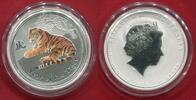 Australien Australia 50 Cents 1/2 Unze Ounce Silber Year of the Tiger- Jahr des Tigers Coloured Farbmünze -