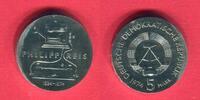 DDR 5 Mark Neusilber Gedenkmünze zum 100. Todestag von Philipp Reis 1834 - 1874 -