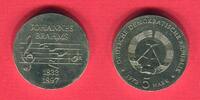 DDR 5 Mark Neusilber Gedenkmünze zum 75. Todestag von Johannes Brahms 1833 - 1897 -