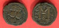 Byzanz AE Follis Justin II & Sophia (565-578) - Nicomédie Mint -