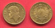 Sachsen German Empire Kingdom of Saxonia 20 Mark Gold Kursmünze König Johann -