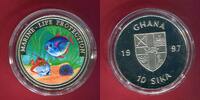 Ghana 10 Sika (3Cu/Ni) coloriert Marine-Life Protection - Korallenfische -