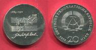 Deutsche Demokratische Republik DDR 20 Mark Silbergedenkmünze 225. Todestag von Johann Sebastian Bach -