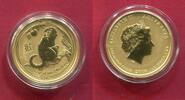 Australien Australia 15 Dollars 1/10 Unze Ounce Gold Lunar II 2 Jahr des Affen Monkey Affe -