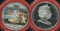 Cook Islands 20 Dollars mit Farbapplikation und Glaselementen Masterpieces of Art - Botticelli - Die Geburt der Venus -