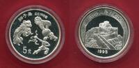 China 5 Yuan Silbermünze Löwentanz -