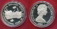 Salomonen, Solomon Islands 5 Dollars Silbermünze Internationales Jahr des Kindes Year of the Child UNICEF IYC -