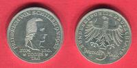Bundesrepublik Deutschland, Germany FRG 5 DM Silber Gedenkmünze 150. Todestag von Friedrich von Schiller -