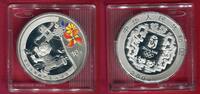 China 10 Yuan Silbermünze mit Farbapplikation Olympische Spiele 2008 Peking - Drachensteigen -