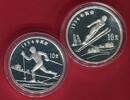 China 2 x 10 Yuan Silbermünzen Olympische Spiele - Skisprungen & Langlauf -