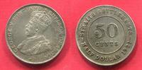 British Straits Settlements Malaysia 50 Cents George V. -
