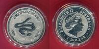 Australien 1 Dollar 1 oz Silber Schlange - Lunar I -
