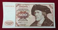 BRD,Deutsche Bundesbank 500 DM Deutsche Mark 1960 Burg Eltz / Männerportrait Serie V stark gebraucht