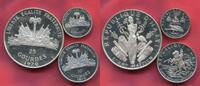 Haiti 5, 10, 25 Gourdes Silber 1970 10 Jahre Revolution Scarce very low mintage year Polierte Platte berührt schöne Patina