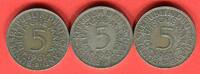 Bundesrepublik Deutschland 3 x 5 DM - Deutsche Mark Silberadler Lot D F J - kompletter Jahrgangssatz -