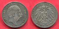 Germany Kaiserreich Sachsen Saxony 5 Mark Albert Silber Albert Kursmünze Standard Circulation Coin -
