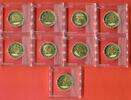 China 9 x 1 Yuan Münzen Olympische Spiele 2008 Peking Set - Jingjing Maskottchen -