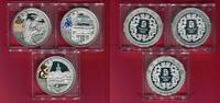 China 3 x 10 Yuan Silbermünze mit Farbapplikation Olympische Spiele Peking - Behai-Park - Das Hofhaus - Chinesische Mauer -