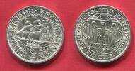 Weimarer Republik Deutsches Reich 3 Mark 1927 A 100 Jahre Years Bremerhaven 1927 Schiffsmotiv Ship F
