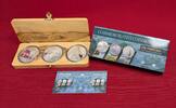 3 x 2 New Sheqalim Silbermünzen 2011 & 2012 The Three Seas - Die Seen Israels Polierte Platte mit Ka