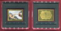 Tokelau 2 Dollars Gold Creation of Adam (m. Farbauflage) -