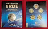 Bundesrepublik Deutschland 5 x 5 Euro Münzen Komplettsatz Blauer Planet Erde A,D,F,G & J Polymerring -