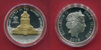 Cook-Inseln 10 Dollars Silbermünze Völkerschlachtdenkmal Leipzig Skulpturmünze mit 24-Karat-Teilvergoldung -
