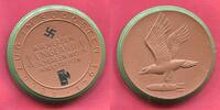 Deutschland Germany 1933 - 1945 Porzellan Medaille Braun Meissner Feldzug im Südosten England Schlagen Farbapplikation Grün Schwarz -