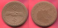 Deutschland Germany 1933 - 1945 Porzellan Medaille Braun Meissner Erinnerung 13.März - 10. April ohne Farbapplikation -