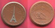 Deutschland Germany 1933 - 1945 Porzellan Medaille Braun Teilversilbert Meissner Einnahme von Paris, Erinnerung Frankreich Feldzug Eifelturm Panzer Rar -