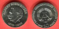DDR 10 Mark Silbergedenkmünze 100. Geburtstag von Albert Schweitzer -