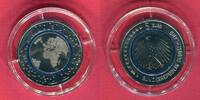 Deutschland 5 Euro Gedenkmünze Planet Erde mit blauem Polymerrring -