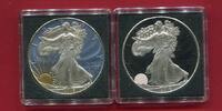 USA 2 x 1 Dollar Silbermünzen Sun & Moon - Walking Liberty -