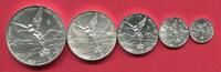 Mexiko 1, 1/2, 1/4, 1/10, 1/20 Onza 1999 Libertad 5 Münzen Set Bankfrisch