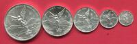 Mexiko 1, 1/2, 1/4, 1/10, 1/20 Onza Libertad 5 Münzen Set -