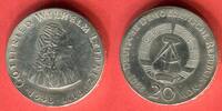 DDR Deutsche Demokratische Republik 20 Mark Silbergedenkmünze 250. Todestag von Gottfried Wilhelm Leibniz -