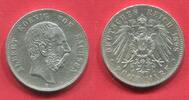 5 Mark 1898 Sachsen Albert ss+ kl. rdf. leicht gereinigt