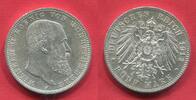 Württemberg 5 Mark Silbermünze Kursmünze, König Wilhelm II -