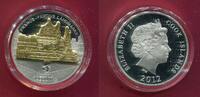 Cook-Inseln 10 Dollars Silbermünze France - Famous Landmarks Skulpturmünze (1 oz, m. 24-Karat-Teilvergoldung) -